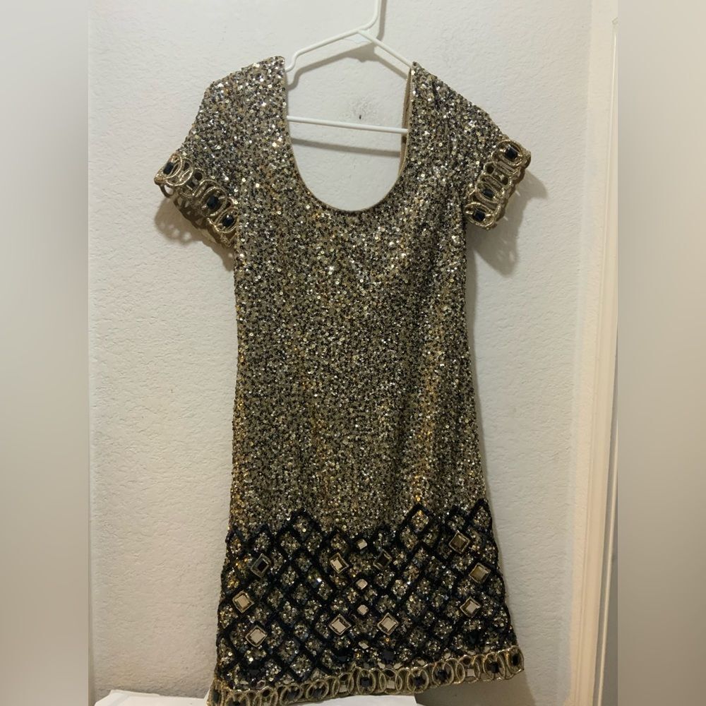 Escada mini Dress Sequins Jeweled size 34